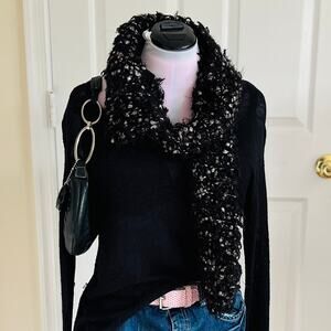 Black Fuzzy Scarf